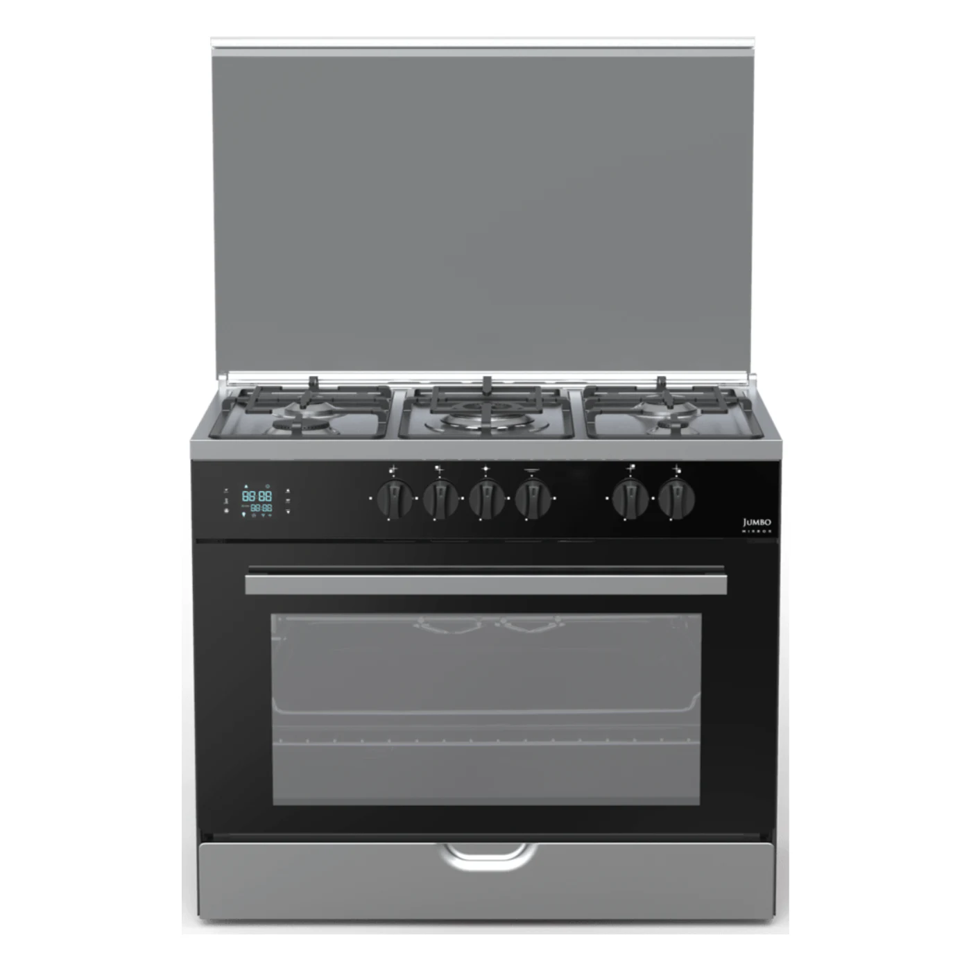 fresh-modena-gas-stove-5-burners-9060-glass-panel-and-touch-screen-angle1