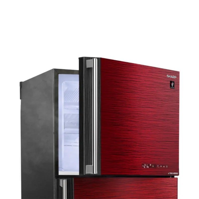 sharp-refrigerator-no-frost-450-litres-red-glass-color-sj-gv58ard-angle6