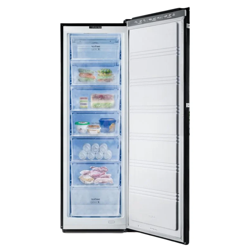 fresh-7-drawer-vertical-deep-freezer-black-model-mt300b-angle1