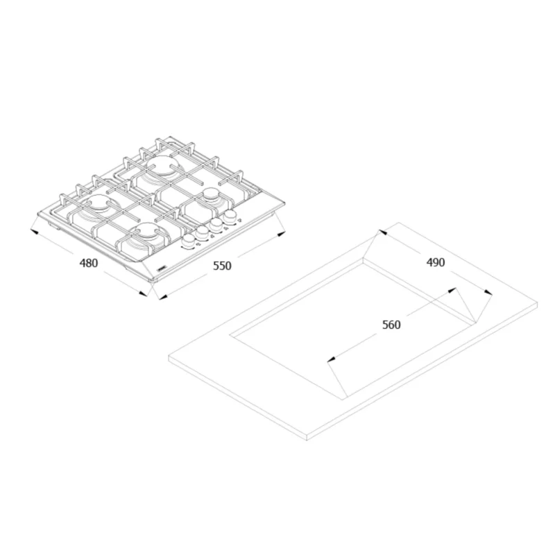 fresh-built-in-gas-cooker-black-thermal-glass-hfr60cmgc1-angle2