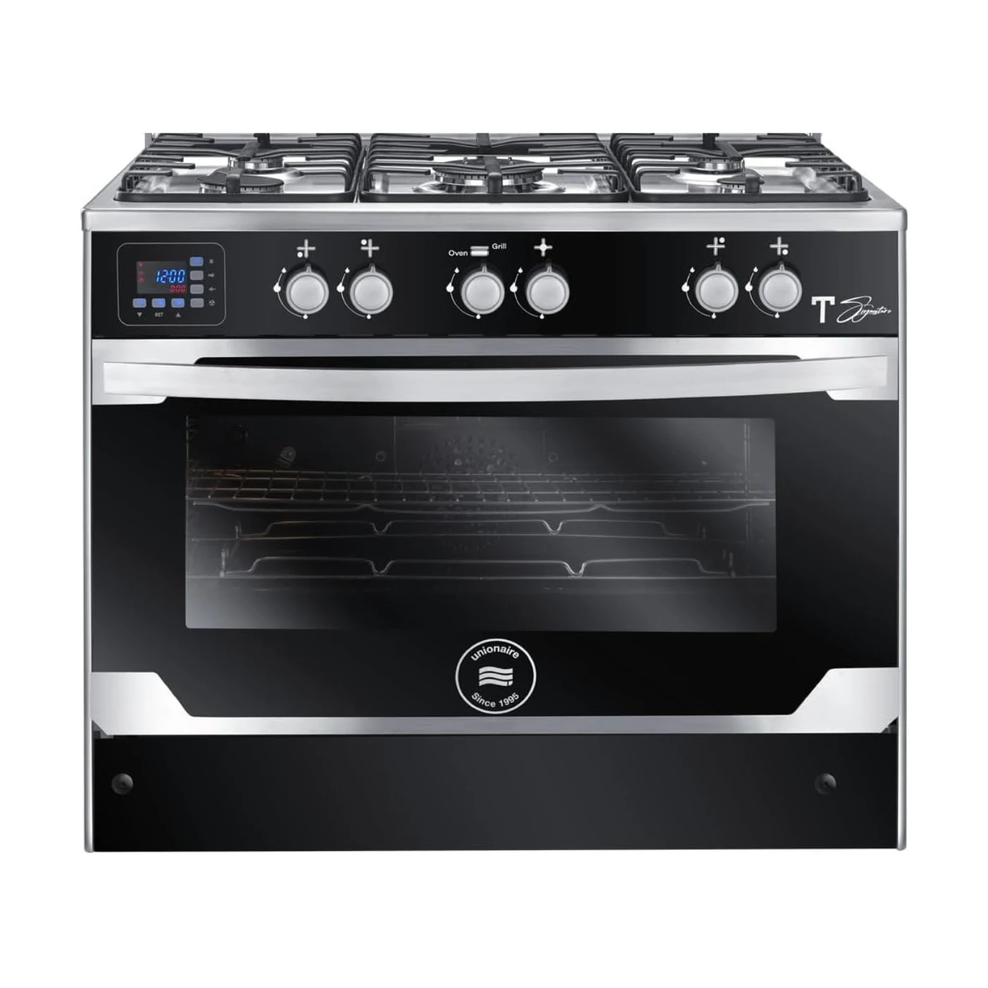 unionaire-gas-stove-5-burners-touch-control-and-warming-drawer-signature-angle1