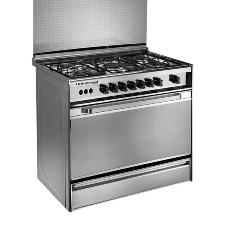 universal-gas-stove-5-stainless-burners-classic-design-and-oven-bulb-89053f-angle2