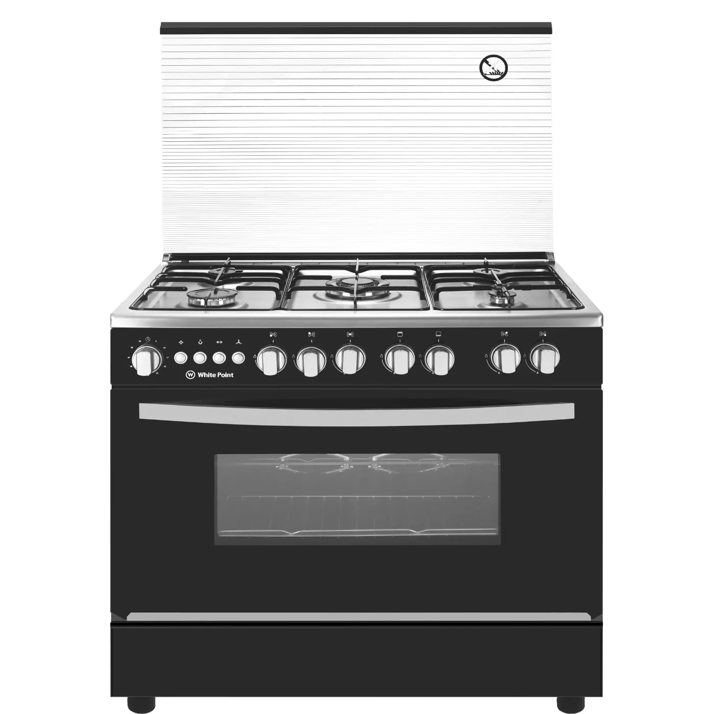 white-point-black-gas-cooker-with-oven-light-and-grill-5-burners-wpgc9060bxthsa-stainless-surface-self-ignition-semi-safety-angle1