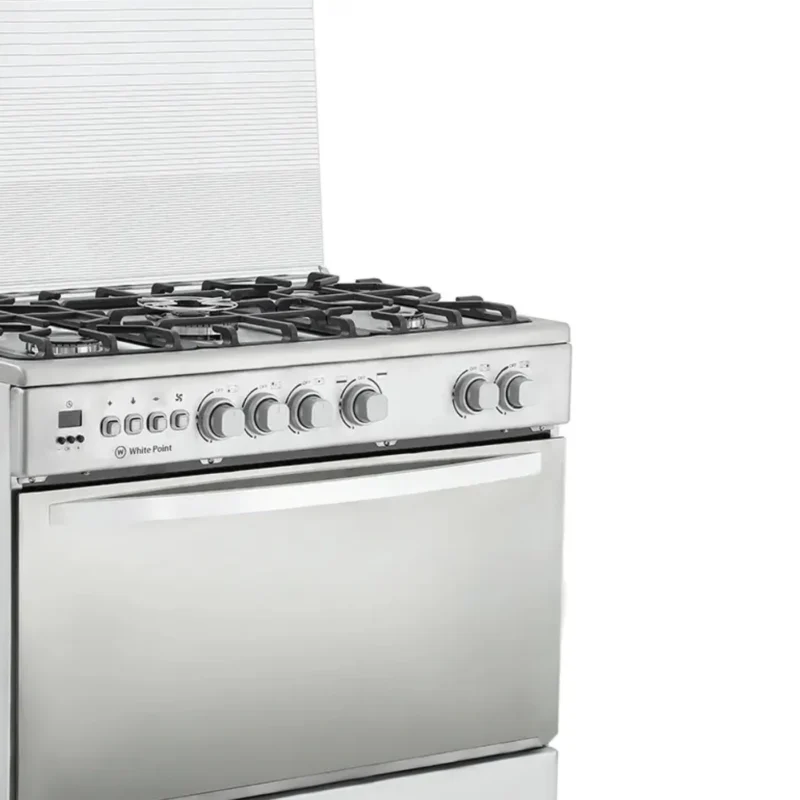 white-point-digital-gas-cooker-professional-performance-5-burners-wpgc9060xtocfsdam-stainless-steel-cast-iron-holders-warming-drawer-full-safety-angle5