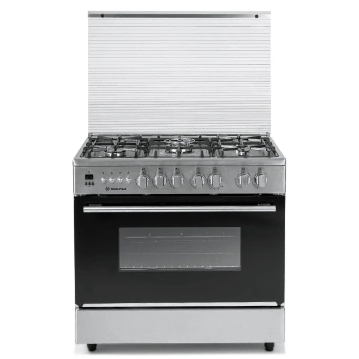 white-point-gas-cooker-digital-display-and-thermostat-5-burners-wpgc9060xtocfsdca-stainless-steel-cooling-fan-warming-drawer-full-safety-angle1