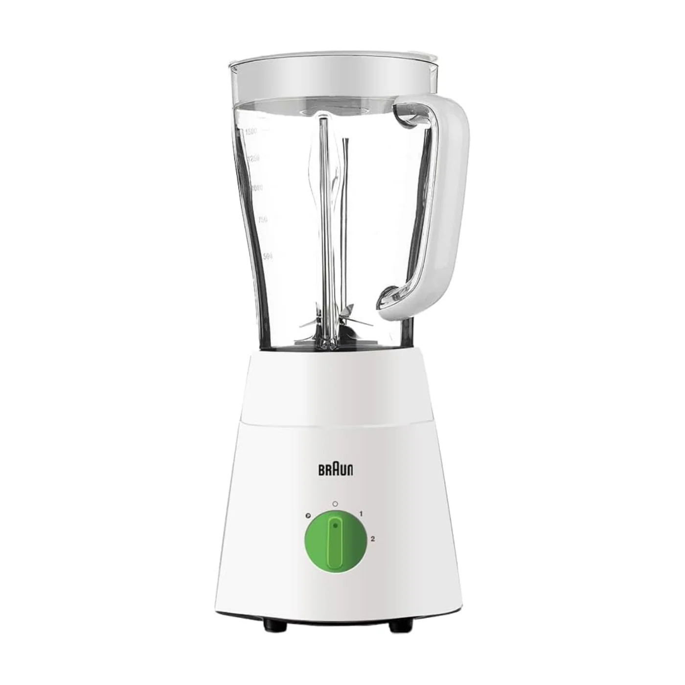 braun-blender-15l-white-jb0123wh-500w-angle1 خلاط براون 1.5 لتر أبيض (JB0123WH) – 500 وات - الصورة 1