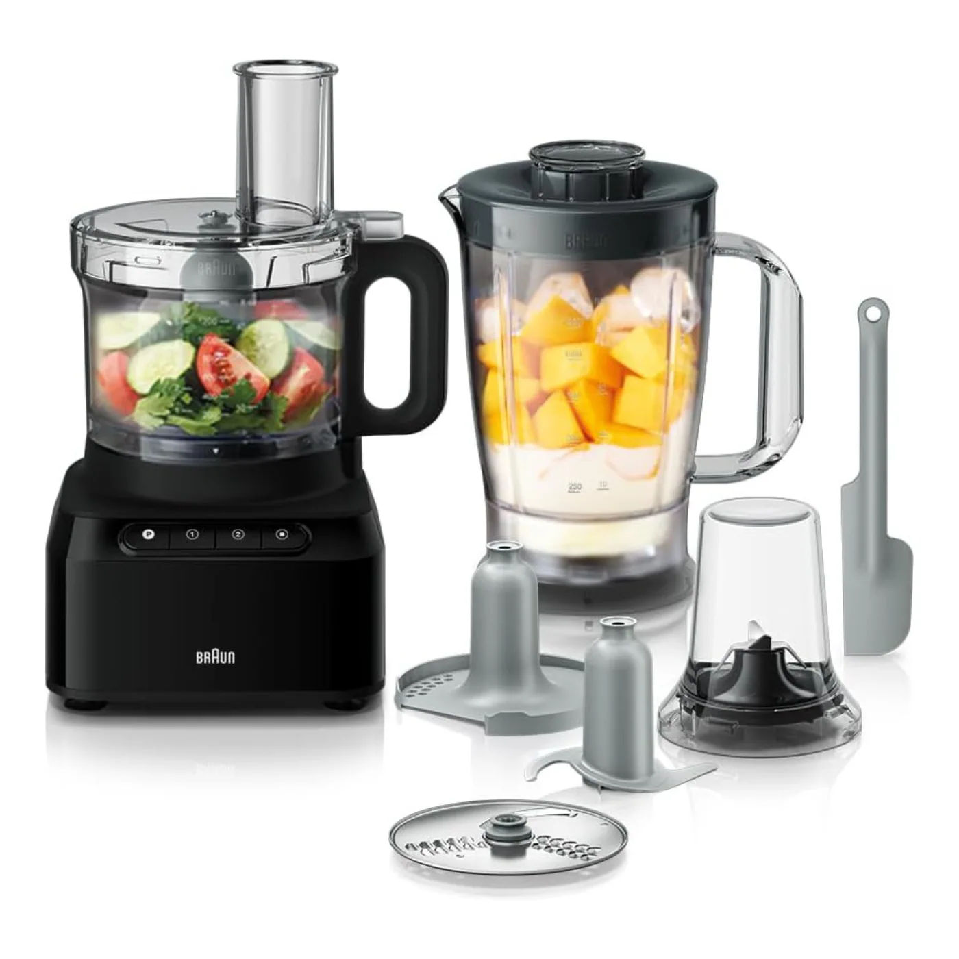 braun-food-processor-800w-model-fp-3132-angle1 محضرة طعام براون 800 وات (FP 3132) - الصورة 1