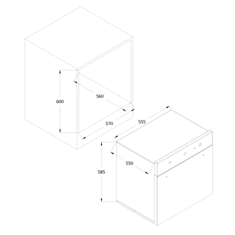 fresh-built-in-gas-oven-60-cm-56-liters-stainless-steel-hofr60cms-angle2