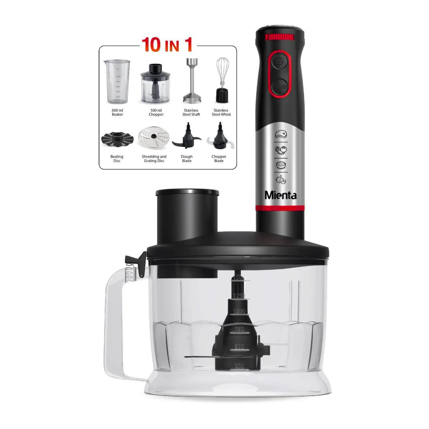 mienta-hand-blender-1000w-hb111238a-angle1 هاند بليندر ميانتا 1000 وات (HB111238A) - الصورة 1