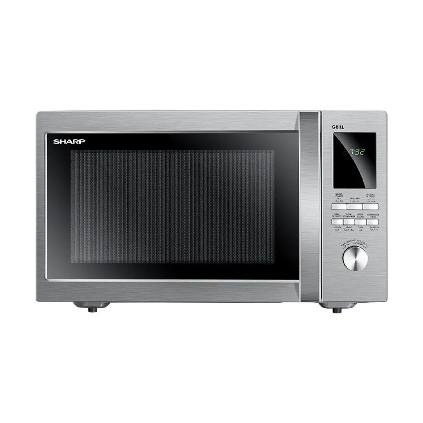 sharp-microwave-with-grill-43-liters-r-78brst-silver-angle1 sharp-microwave-with-grill-43-liters-r-78brst-silver-angle1