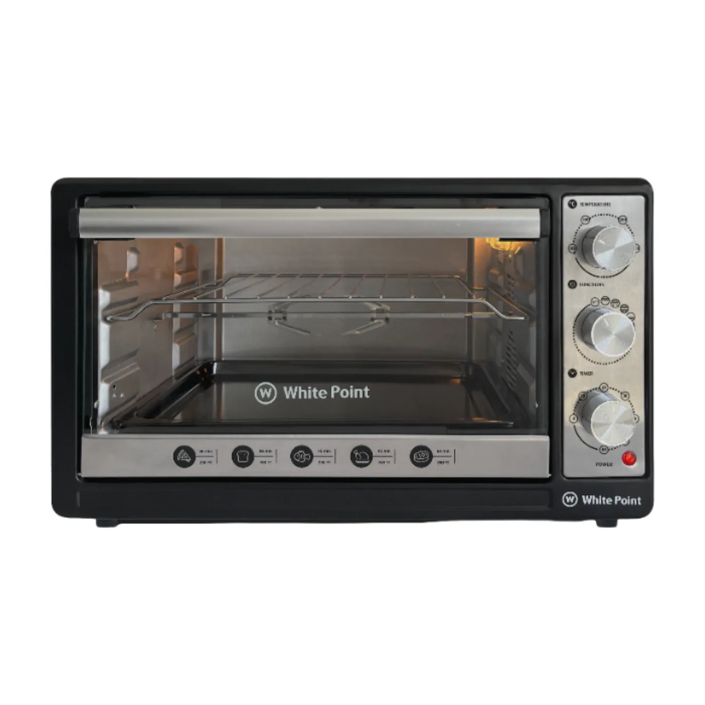 whitepoint_black_electric_oven_48l_wpeo48gbka-angle1 فرن وايت بوينت كهرباء 48 لتر أسود عملي – موديل WPEO48GBKA - الصورة 1