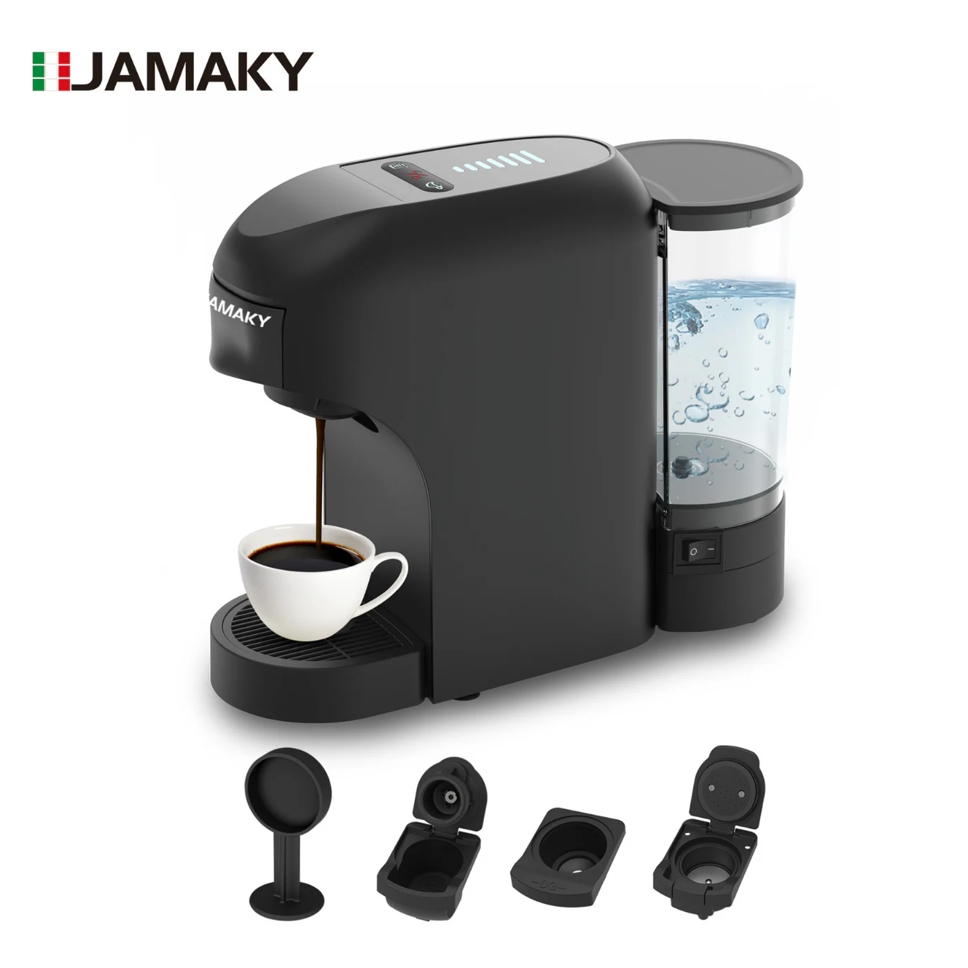 jamaki-multi-capsule-coffee-maker-jmk9016-multi-capsule-angle1 ماكينة تحضير القهوة متعددة الكبسولات جاماكي (JMK9016) – متعدد الكبسولات - الصورة 1