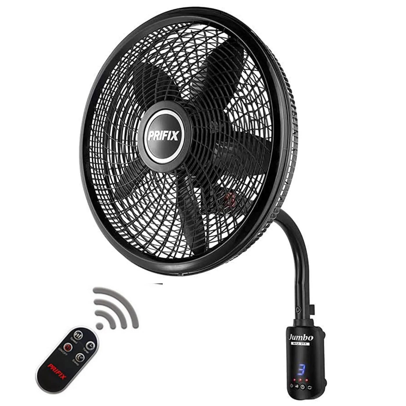 prefix-jumbo-wall-fan-21-inch-wfj-211-black-angle1 مروحة حائط جامبو بريفكس 21 بوصة – WFJ-211 أسود - الصورة 1