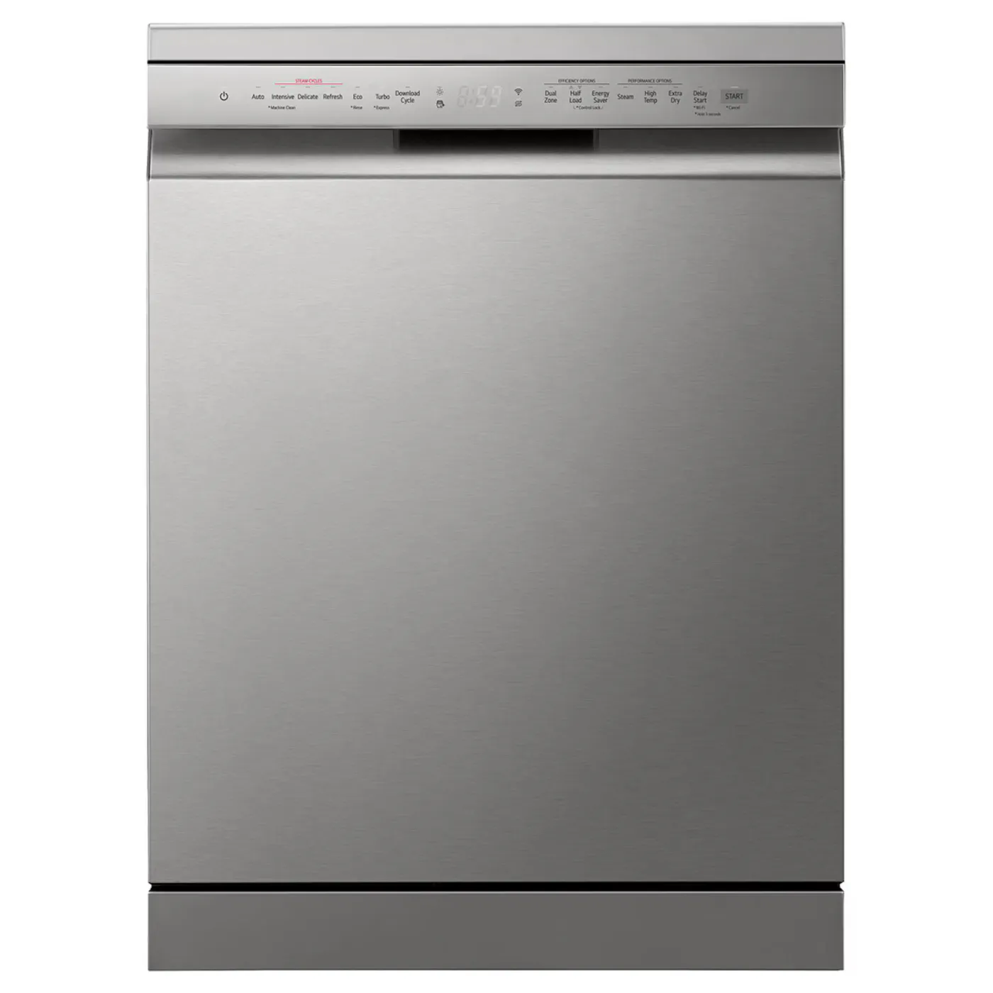 lg-dishwasher-dfc435fp-quadwash-truesteam-silver-energy-b-angle1 غسالة أطباق إل جي "تيربو سمارت" 14 فرد - موفرة للطاقة فئة B. - الصورة 1