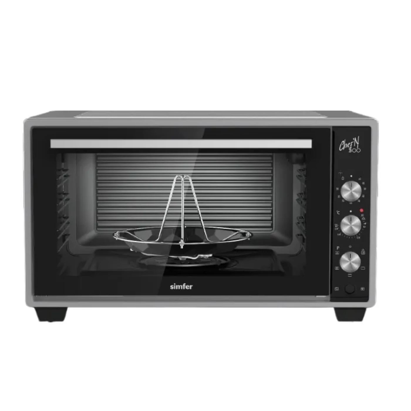 simfer-oven-50-liters-md50bl-black-glass-mechanical-timer-2800-watts-angle1 فرن سيمفر 50 لتر MD50BL - أسود زجاجي - تايمر ميكانيكي - 2800 وات - الصورة 1