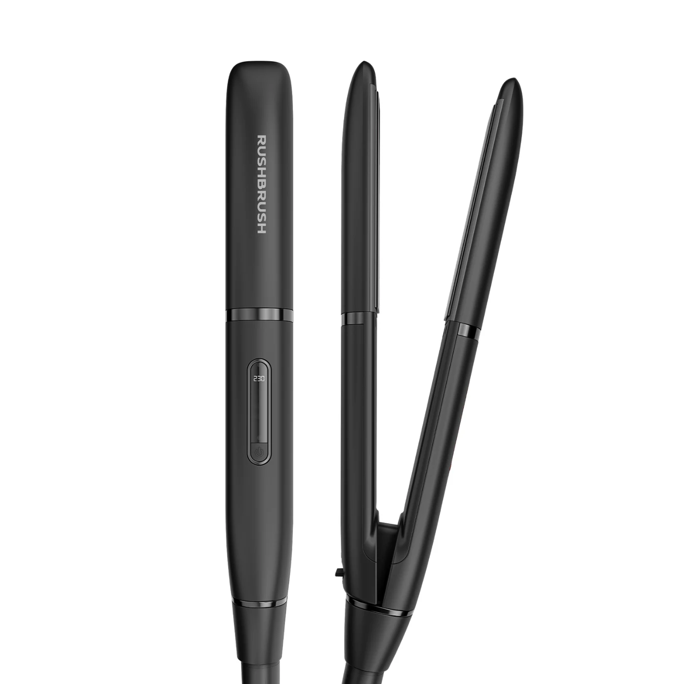 rush-brush-x1-lite-ceramic-hair-straightener-black-angle1 بيبي ليس ومكواة فرد راش براش X1 Lite سيراميك (أسود) - الصورة 1