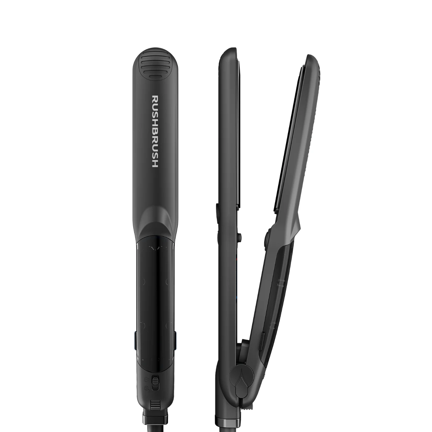 rush-brush-x5-steam-hair-straightener-black-angle1 بيبي ليس راش براش X5 بالبخار والنانو (أسود) - الصورة 1