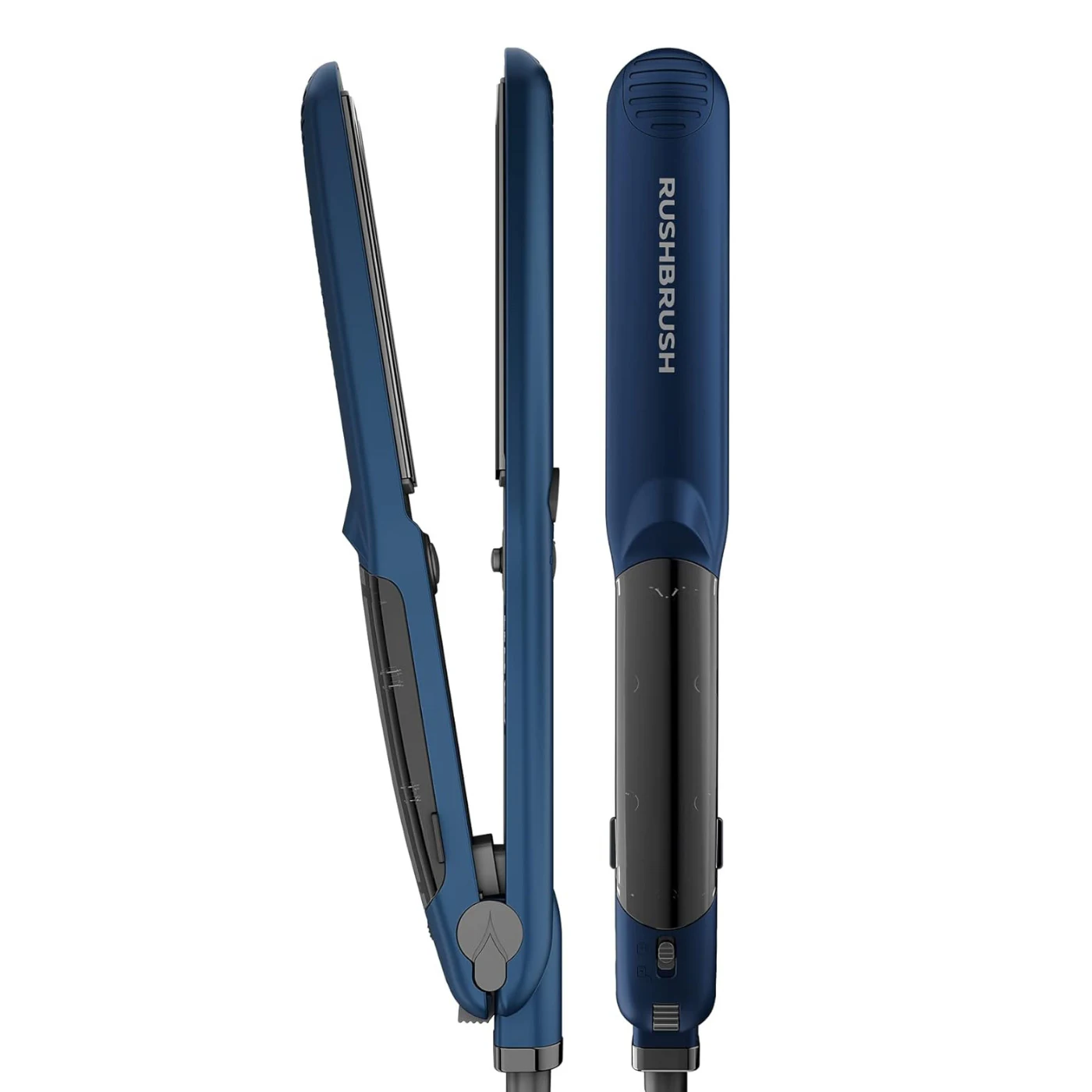 rush-brush-x5-steam-hair-straightener-navy-angle1 بيبي ليس راش براش X5 بالبخار والنانو (كحلي) - الصورة 1